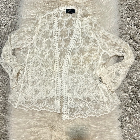 Ronni Nicole Sweaters - White Lace Cardigan